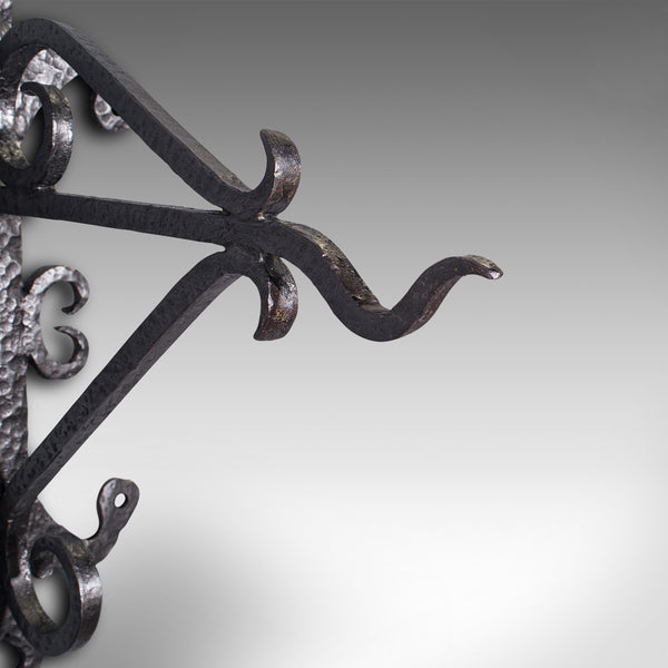 Antique Heavy Wall Bracket, English, Hand Beaten, Wrought Iron, Georgian, C.1800