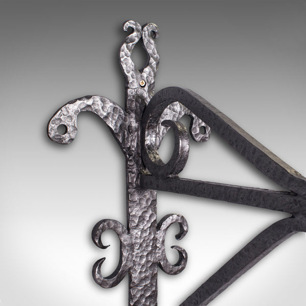 Antique Heavy Wall Bracket, English, Hand Beaten, Wrought Iron, Georgian, C.1800