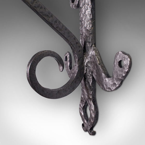 Antique Heavy Wall Bracket, English, Hand Beaten, Wrought Iron, Georgian, C.1800