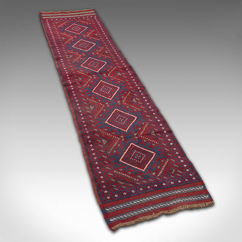 Long Vintage Meshwani Runner, Caucasian, Decorative Rug, Reception Hall Carpet