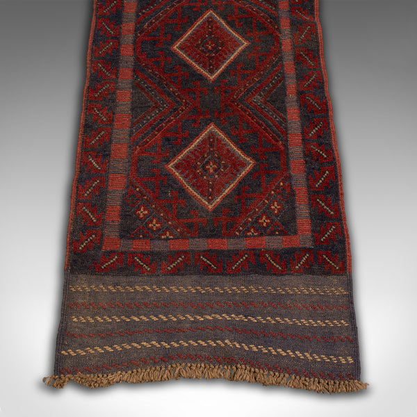 Long 8' 9" Vintage Meshwari Runner, Persian, Wool, Kilim Hall Carpet, Rug, 1930