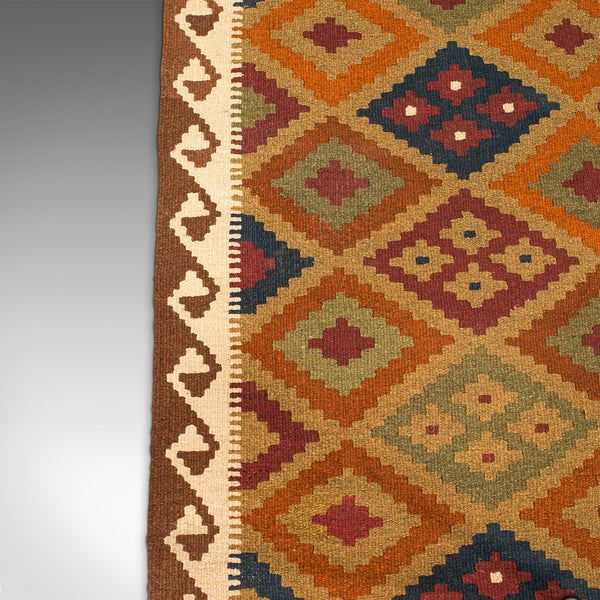 Long Vintage Maimana Kilim Runner, Caucasian, Decorative Carpet, Hallway Rug