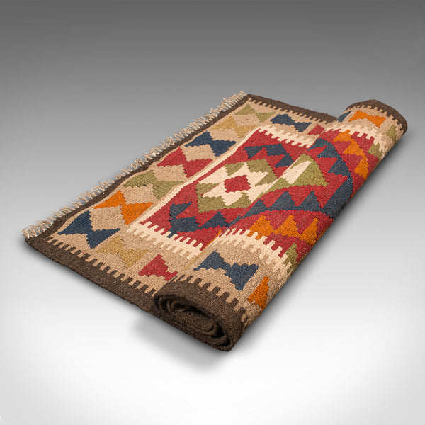 Vintage Maimana Kilim Rug, Middle Eastern, Woven, Entrance Hall Mat, Circa 1970