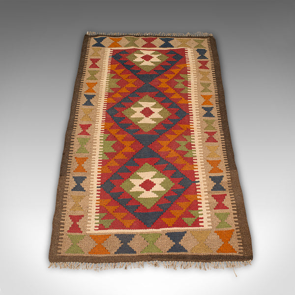 Vintage Maimana Kilim Rug, Middle Eastern, Woven, Entrance Hall Mat, Circa 1970