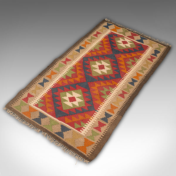 Vintage Maimana Kilim Rug, Middle Eastern, Woven, Entrance Hall Mat, Circa 1970