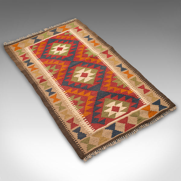 Vintage Maimana Kilim Rug, Middle Eastern, Woven, Entrance Hall Mat, Circa 1970