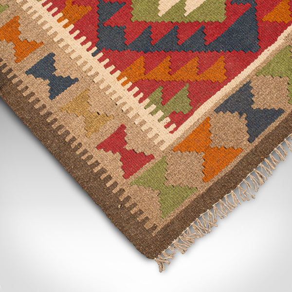 Vintage Maimana Kilim Rug, Middle Eastern, Woven, Entrance Hall Mat, Circa 1970