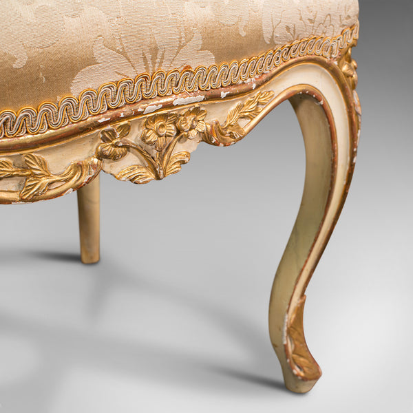 Antique Boudoir Chair, French, Giltwood, Bedroom Dressing Seat, Victorian, 1900