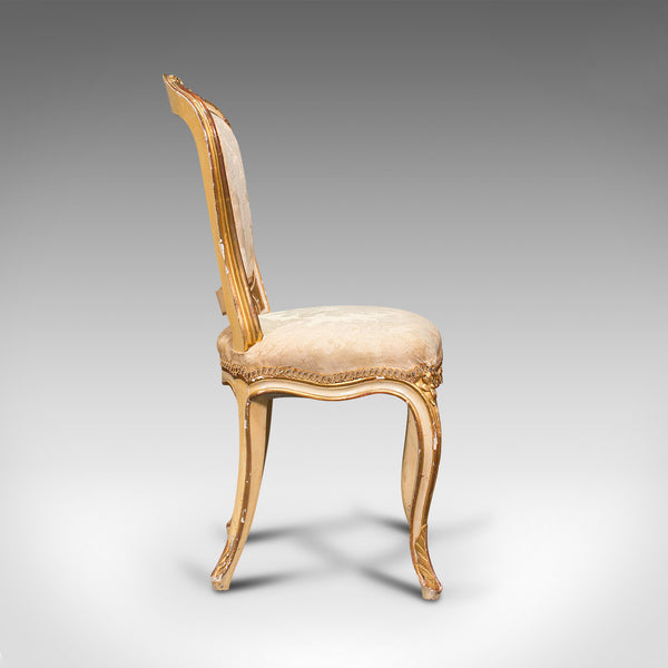 Antique Boudoir Chair, French, Giltwood, Bedroom Dressing Seat, Victorian, 1900