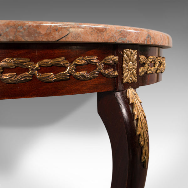 Vintage Console Table, French, Mahogany, Marble, Wall, Art Deco, Shelf, C.1940