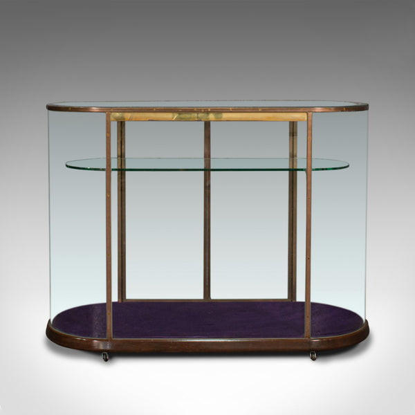 Large Antique Glazed Display Cabinet, English, Bronze, Shop, Showcase, Edwardian