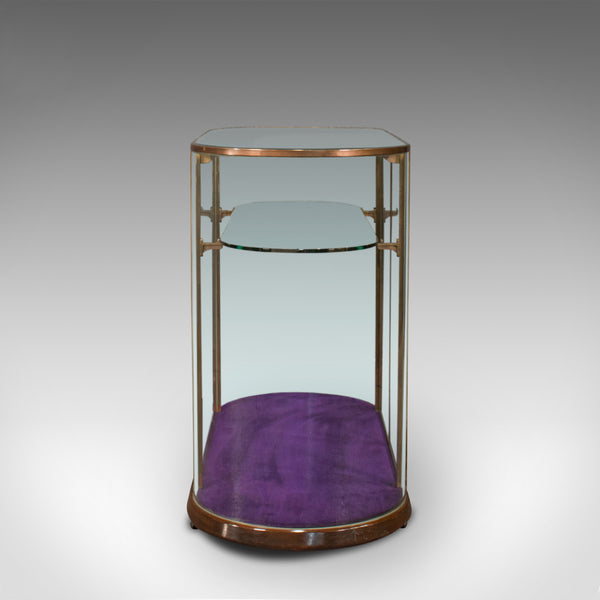 Large Antique Glazed Display Cabinet, English, Bronze, Shop, Showcase, Edwardian