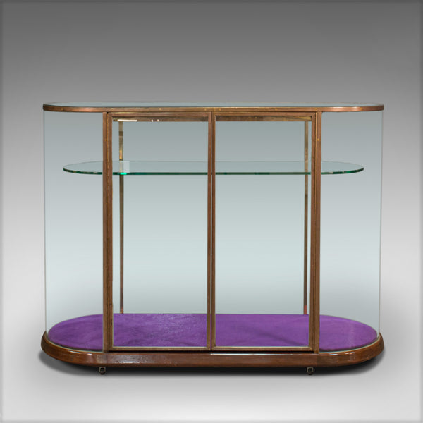 Large Antique Glazed Display Cabinet, English, Bronze, Shop, Showcase, Edwardian