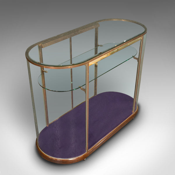 Large Antique Glazed Display Cabinet, English, Bronze, Shop, Showcase, Edwardian
