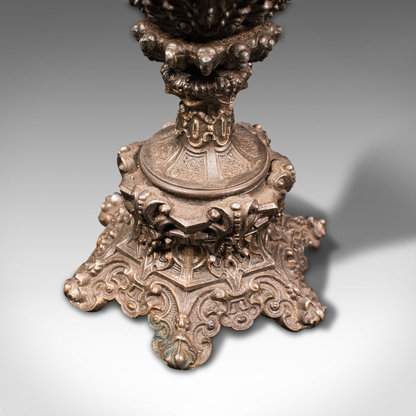 Antique Candelabra, French, Spelter, Candlestick, Ewer, Victorian, Circa 1900