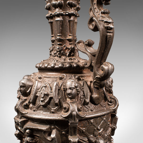 Antique Candelabra, French, Spelter, Candlestick, Ewer, Victorian, Circa 1900