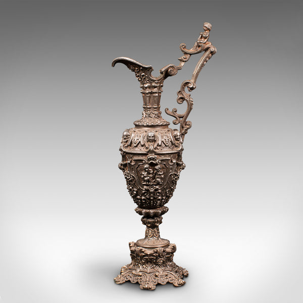 Antique Candelabra, French, Spelter, Candlestick, Ewer, Victorian, Circa 1900