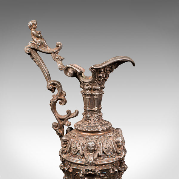 Antique Candelabra, French, Spelter, Candlestick, Ewer, Victorian, Circa 1900