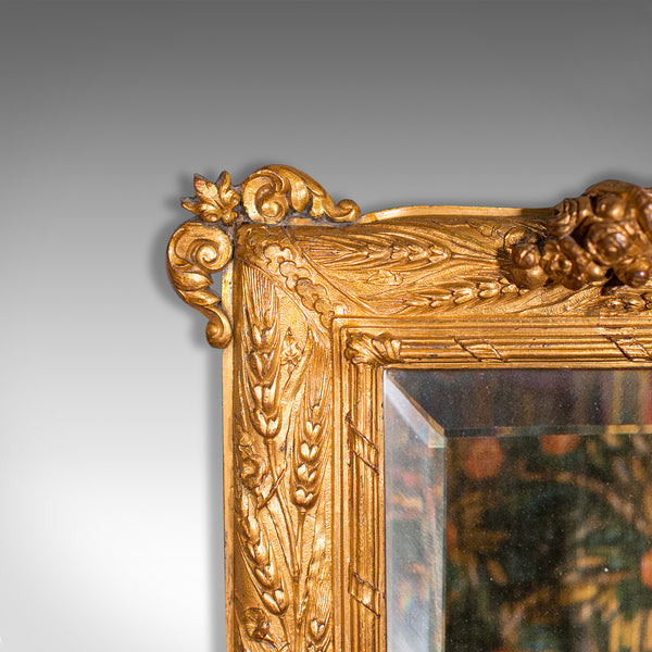 Small Antique Wall Mirror, Italian, Gilt Metal, Decorative, Victorian, C.1900