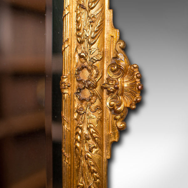 Small Antique Wall Mirror, Italian, Gilt Metal, Decorative, Victorian, C.1900