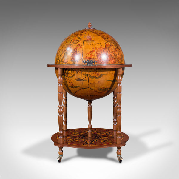 Vintage Terrestrial Drinks Globe, Continental, Cocktail Trolley, Cabinet, C.1970