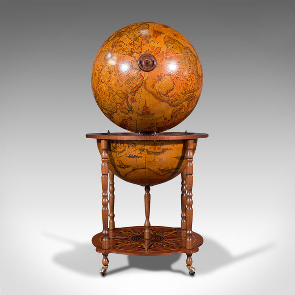 Vintage Terrestrial Drinks Globe, Continental, Cocktail Trolley, Cabinet, C.1970