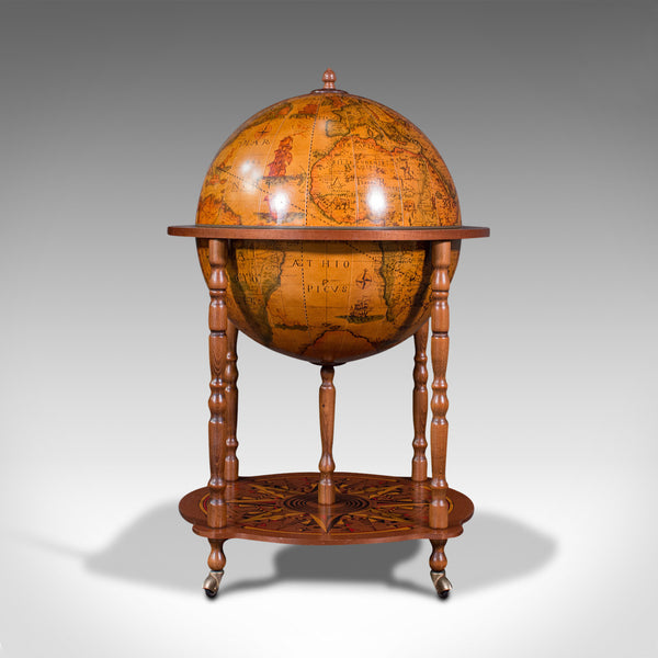 Vintage Terrestrial Drinks Globe, Continental, Cocktail Trolley, Cabinet, C.1970