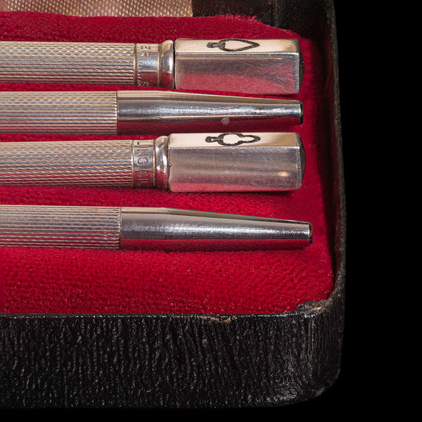 Vintage Set Of Bridge Pencils, English, Sterling Silver, Games, Mid 20th Century