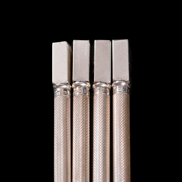 Vintage Set Of Bridge Pencils, English, Sterling Silver, Games, Mid 20th Century