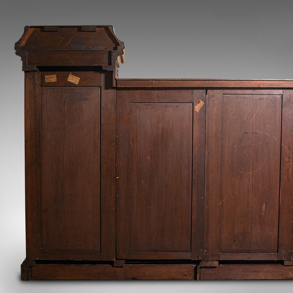 Huge, 15' Long Antique Glazed Bookcase, English, Mahogany, Victorian, Circa 1880