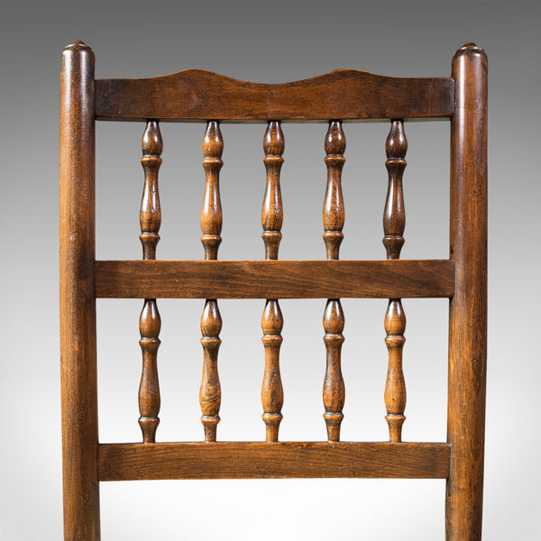 Set Of 12, Antique Lancashire Chairs, Beech, Spindle Back, Seat, Edwardian, 1910