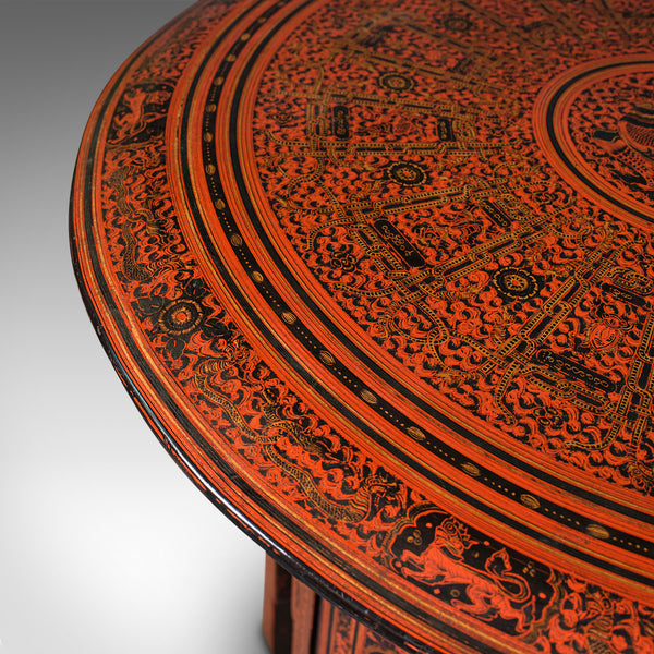 Antique Occasional Table, Oriental, Coffee, Lamp, Stand, Victorian, Circa 1850