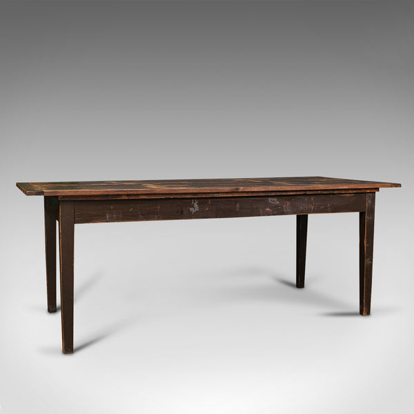 Antique Farmhouse Table, English, Pine, Dining, Kitchen, Victorian, Circa 1900