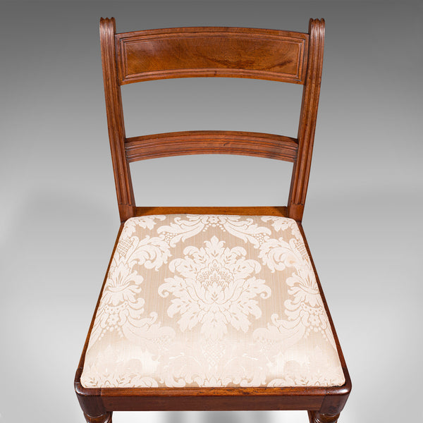 Set of 4, Antique Dining Chairs, English, Mahogany, Pair Of Carvers, Regency