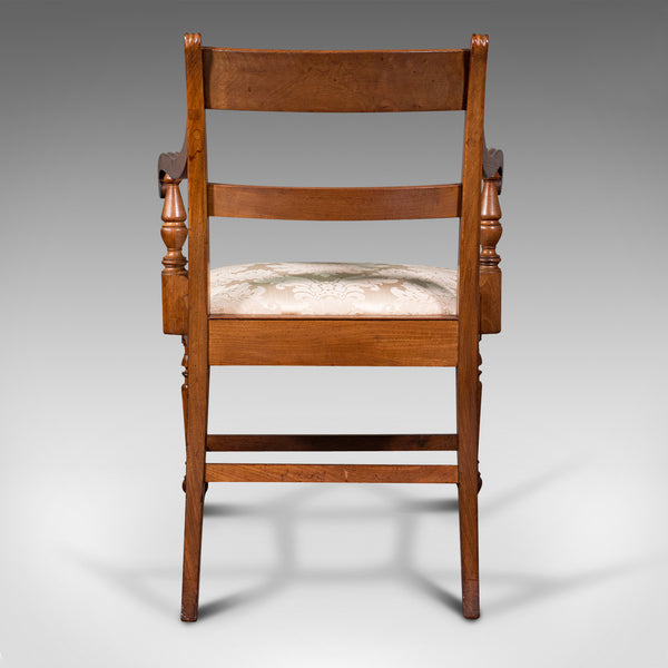 Set of 4, Antique Dining Chairs, English, Mahogany, Pair Of Carvers, Regency