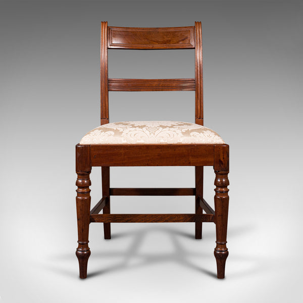 Set of 4, Antique Dining Chairs, English, Mahogany, Pair Of Carvers, Regency