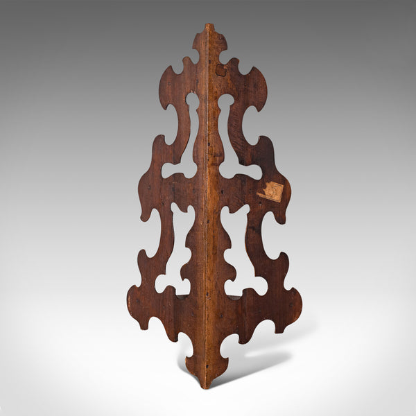 Antique 3 Tier Hanging Whatnot, English, Rosewood, Corner Wall Shelf, Victorian