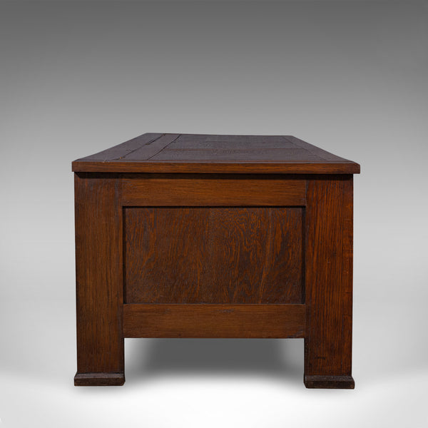 Large Antique Blanket Coffer, English, Oak, Chest, Window Seat, Edwardian, 1910