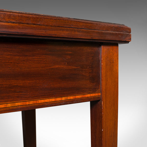 Antique Fold Over Card Table, English, Mahogany, Games, Occasional, Edwardian