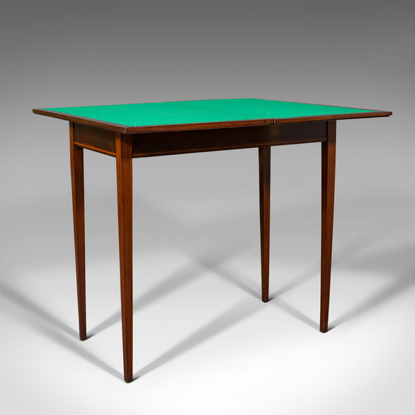 Antique Fold Over Card Table, English, Mahogany, Games, Occasional, Edwardian