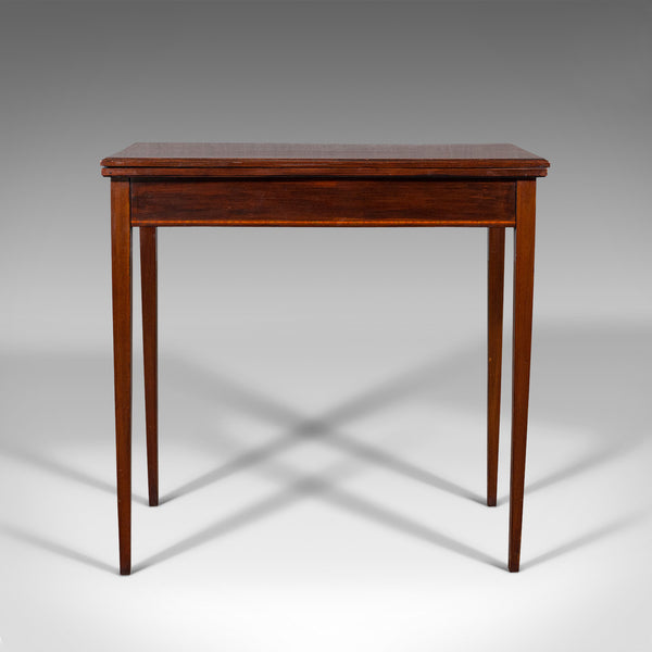 Antique Fold Over Card Table, English, Mahogany, Games, Occasional, Edwardian