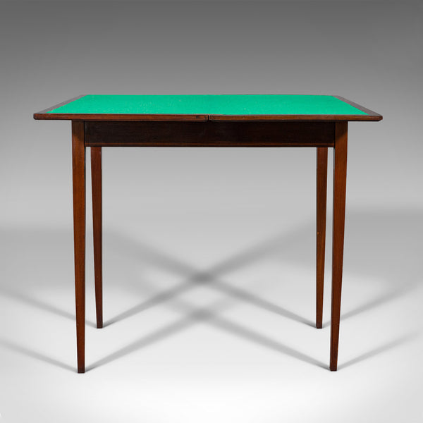 Antique Fold Over Card Table, English, Mahogany, Games, Occasional, Edwardian