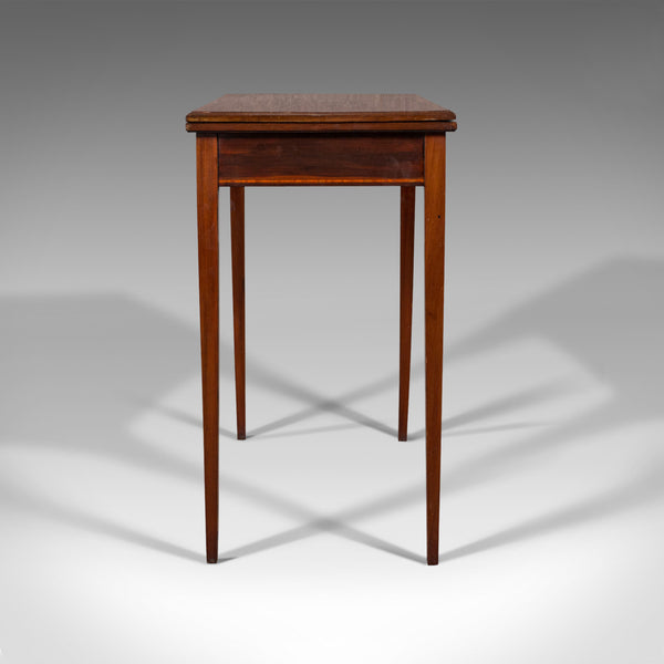 Antique Fold Over Card Table, English, Mahogany, Games, Occasional, Edwardian