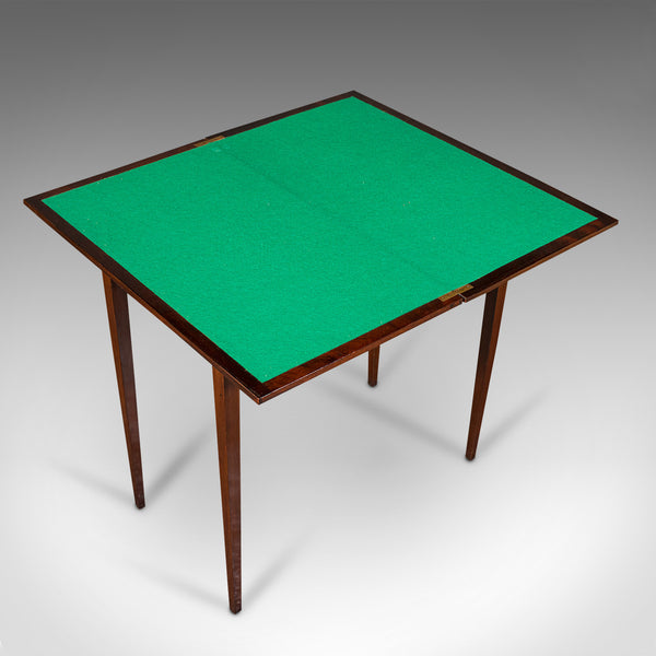 Antique Fold Over Card Table, English, Mahogany, Games, Occasional, Edwardian