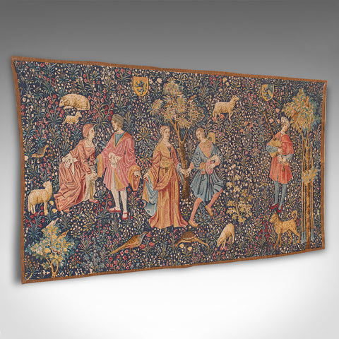 Large Antique Decorative Tapestry, French, Needlepoint, Wall Covering, Edwardian