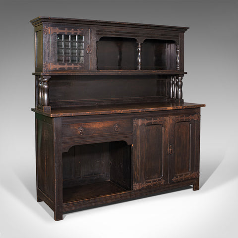 Large Antique Housekeeper's Cabinet, Dresser, Arts & Crafts, After Liberty, 1910