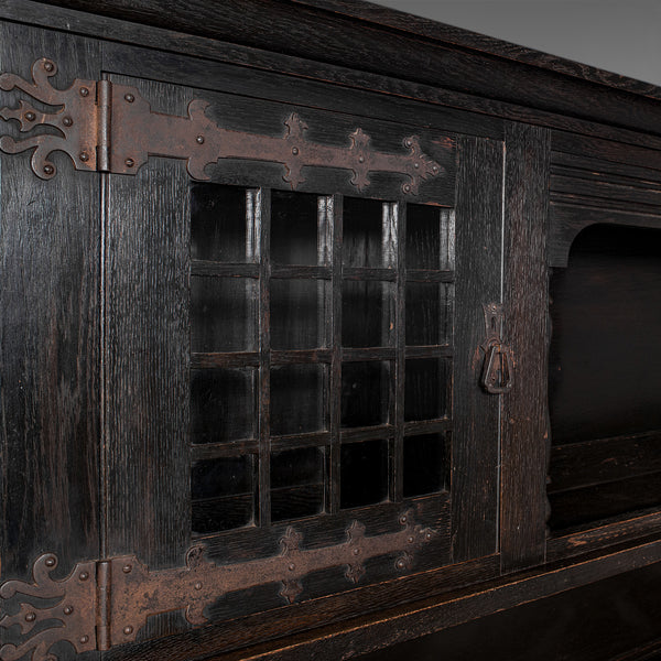 Large Antique Housekeeper's Cabinet, Dresser, Arts & Crafts, After Liberty, 1910