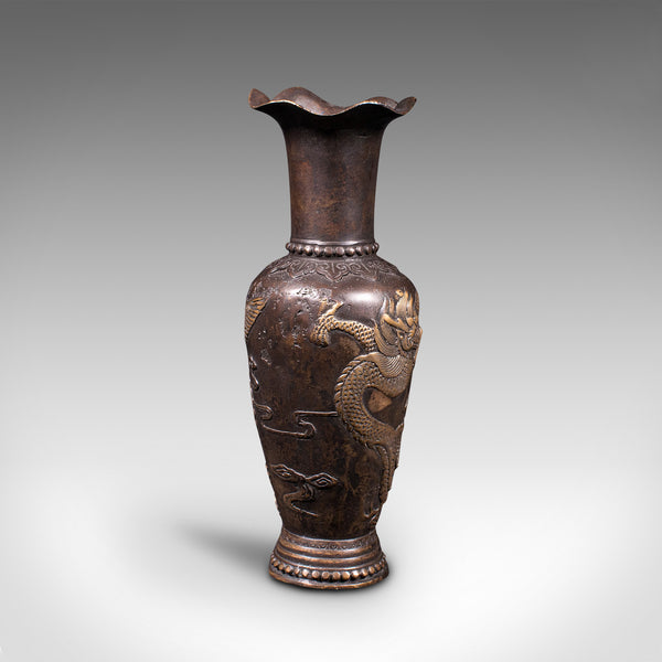 Small Antique Posy Vase, Chinese, Bronze, Decorative Flower Urn, Victorian, 1900