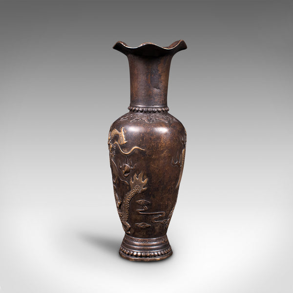 Small Antique Posy Vase, Chinese, Bronze, Decorative Flower Urn, Victorian, 1900
