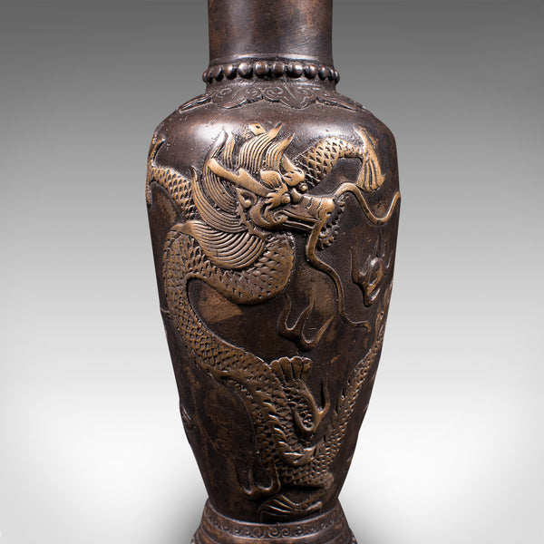 Small Antique Posy Vase, Chinese, Bronze, Decorative Flower Urn, Victorian, 1900